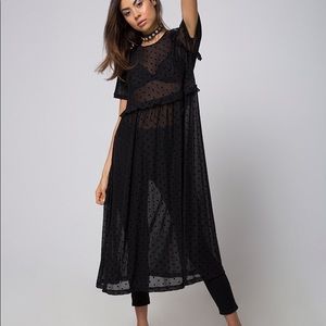 Motel Remy Sheer Dot Midi Dress